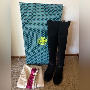 Tory Burch - Miller 25mm over the knee boot - Nat Suede - LIKE NEW